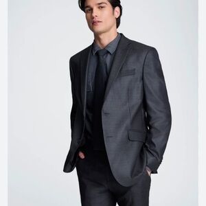 KENNETH COLE New York Charcoal Gray Pinstripe Blazer Luxury Suit Jacket 44L W38
